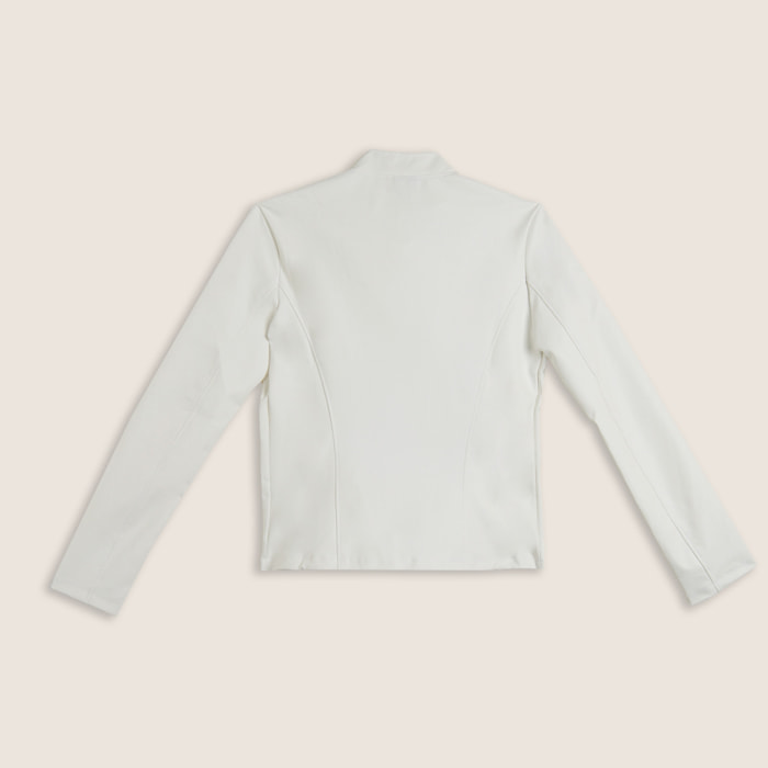 Giacca chiodo da donna in tessuto coated effetto pelle