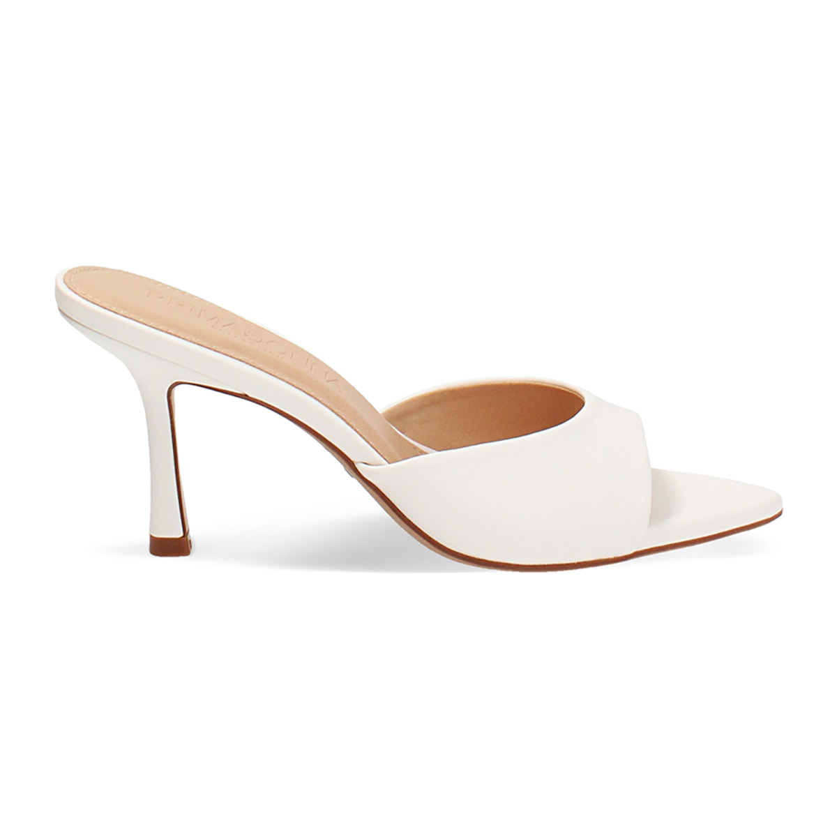 Mules open toe bianchi tacco 8,5 cm