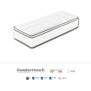 "Velvet" H25 cm 80x190 guanciale Memory OMAGGIO 2cm memory foam