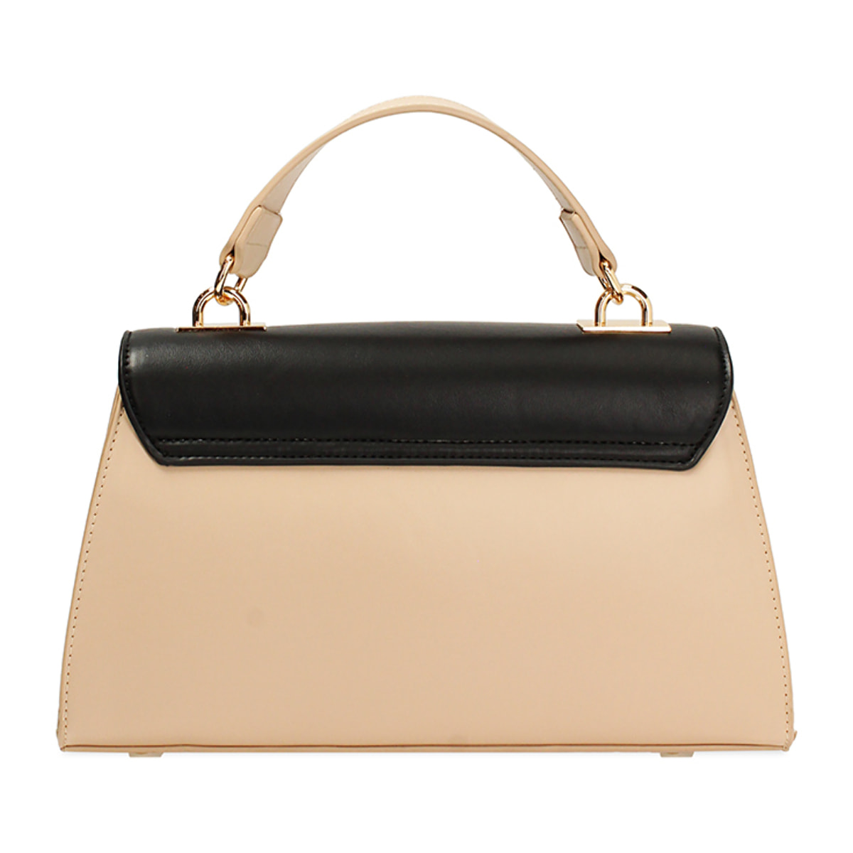 Borsa a mano donna beige-nera