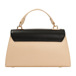 Borsa a mano donna beige-nera