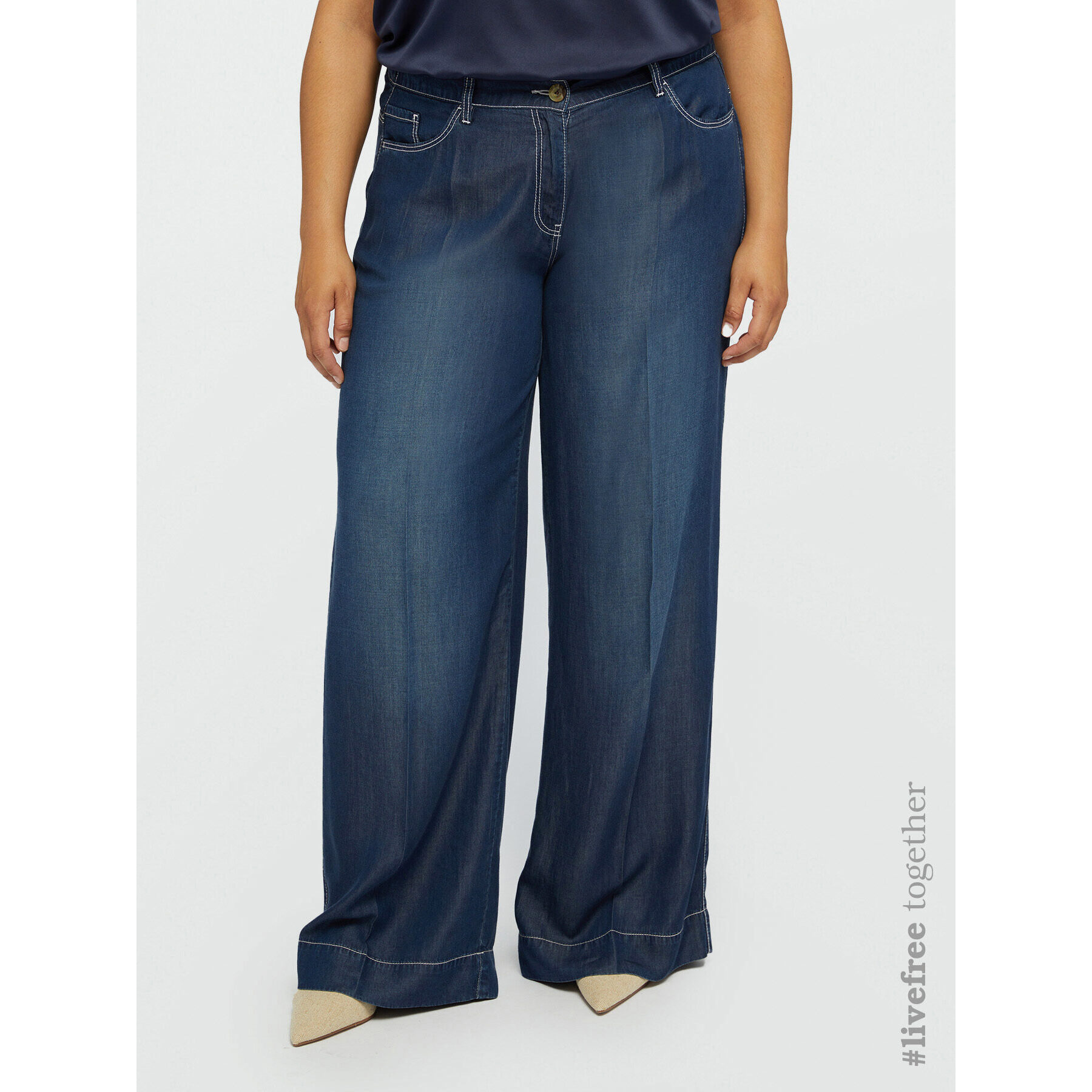 Fiorella Rubino - Wide leg in TENCEL™ - Blu