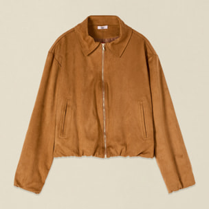 Oltre - Giubbotto corto con zip - Marrone