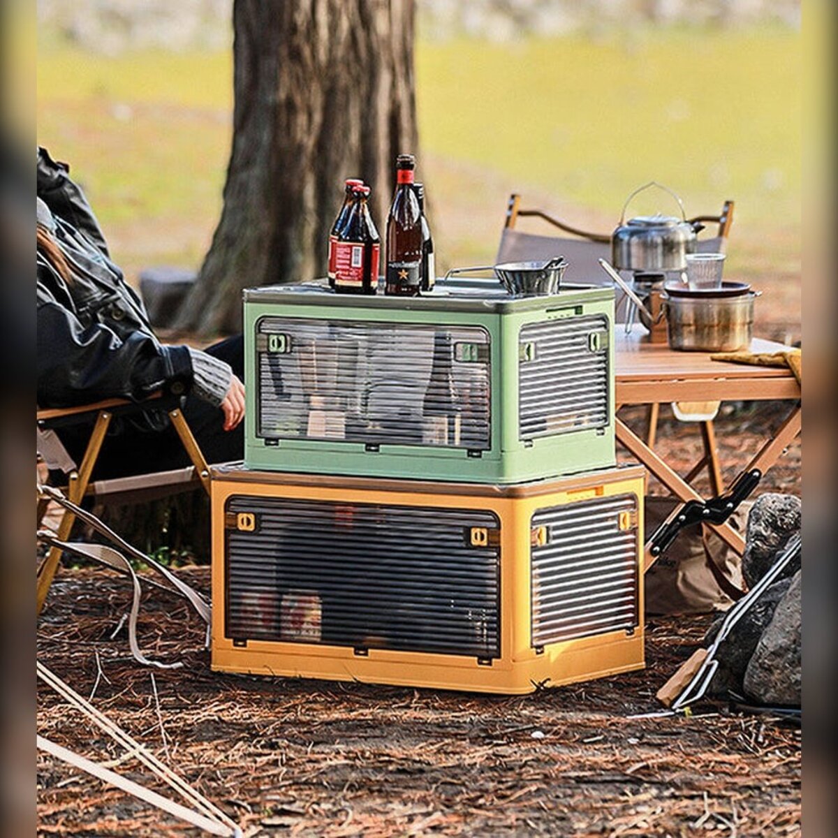 Set de 2 cajas de almacenamiento plegable multifuncional (40lx2)