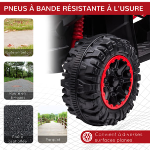 Quad buggy électrique enfant 12 V 3 Km/h max. effets lumineux et sonores rouge noir