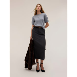 Motivi - Maglia in cashmere con dettaglio ajouré - Grigio