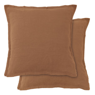 Set de 2 taies d'oreiller unies en lin, PASSION LIN