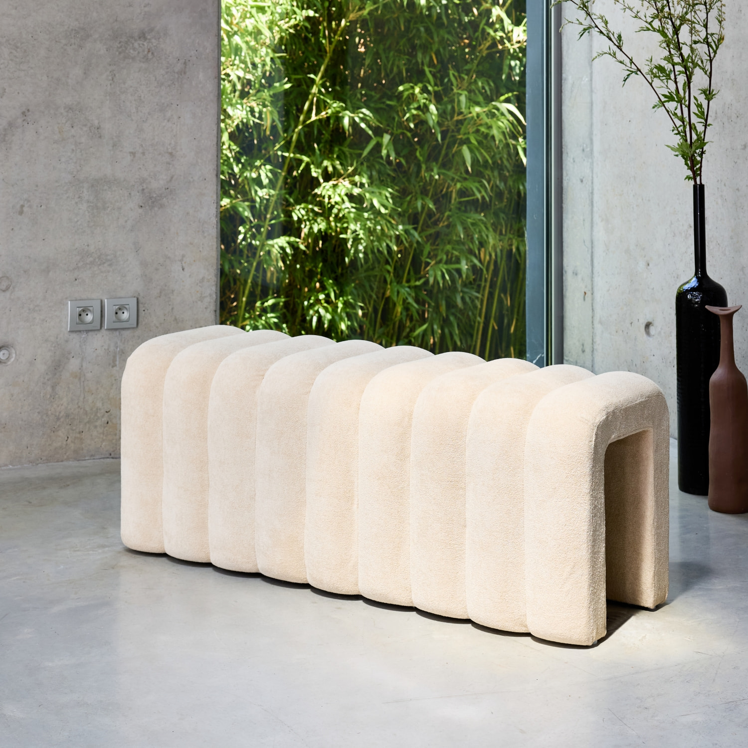Banc, bout de lit contemporain tissu ITO