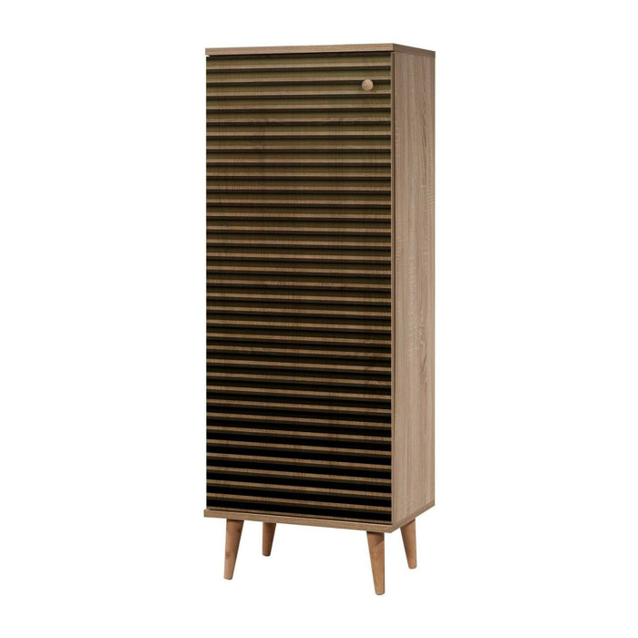 Scarpiera Giadeite, Mobile portascarpe, Armadio da ingresso multiuso, Mobiletto per calzature, 50x38h135 cm, Quercia