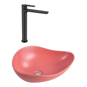 PixL 51x38x19 cm vasque à poser + Swiss Aqua Technologies Mood mitigeur lavabo XL + Ceramia PixL bonde (CEPX505PMSAT285C)