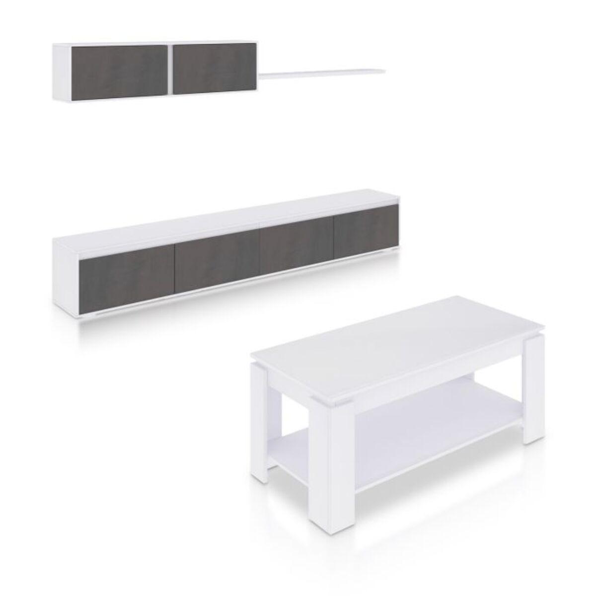 Pack salón con mesa de centro Arlet Plus Blanco Artik (Blanco Mate) - Óxido