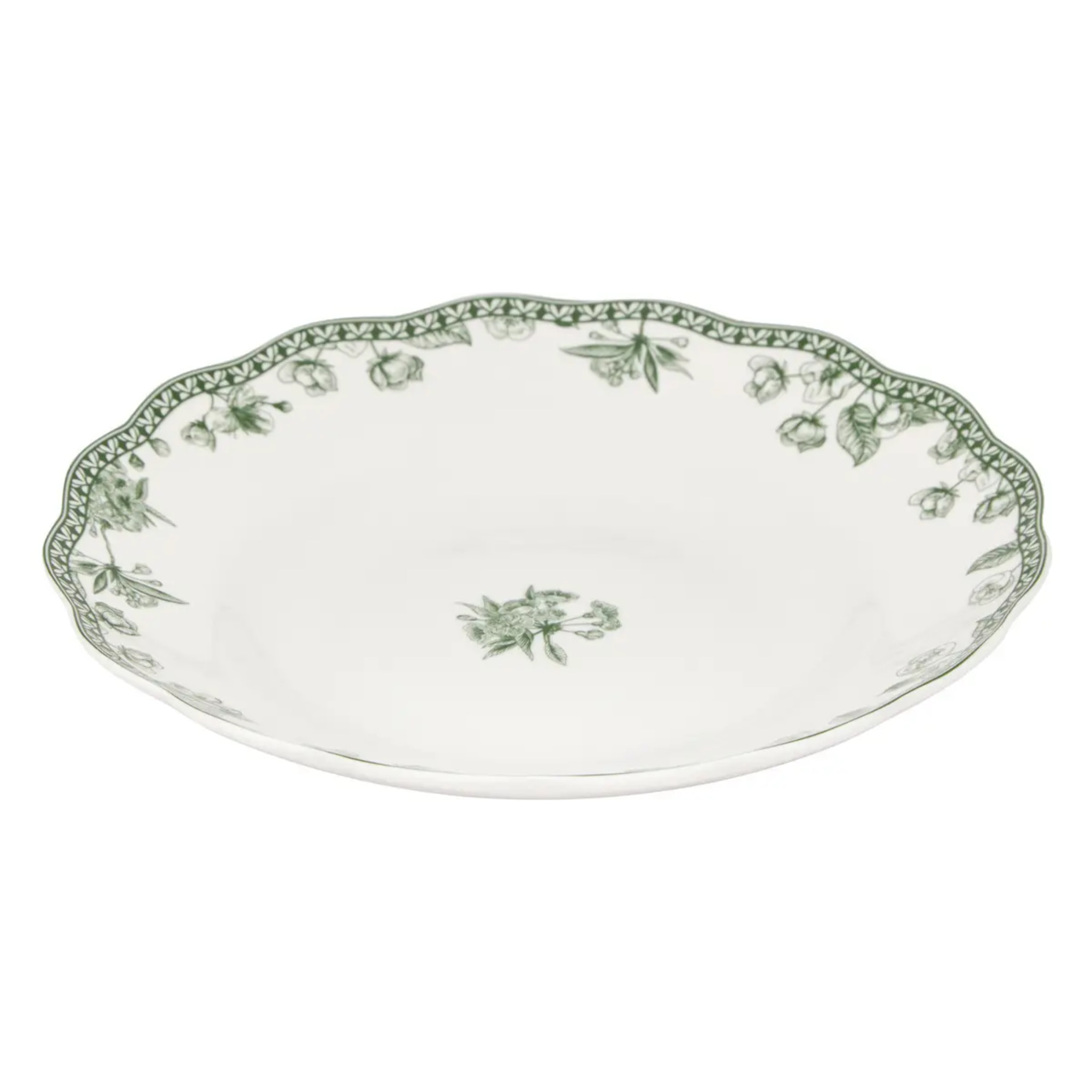 Lot de 6 assiettes creuses Lisière ronde D.22,5cm vert