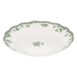 Lot de 6 assiettes creuses Lisière ronde D.22,5cm vert
