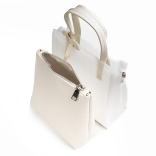 Borsa da Donna Enna Materiale PVC Pelle Sintetica PU 18x8x20 Cm. Beige