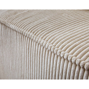 Colombine - canapé modulable d'angle gauche - 6 places - en velours côtelé - Beige