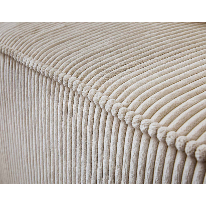 Colombine - canapé modulable d'angle gauche - 6 places - en velours côtelé - Beige