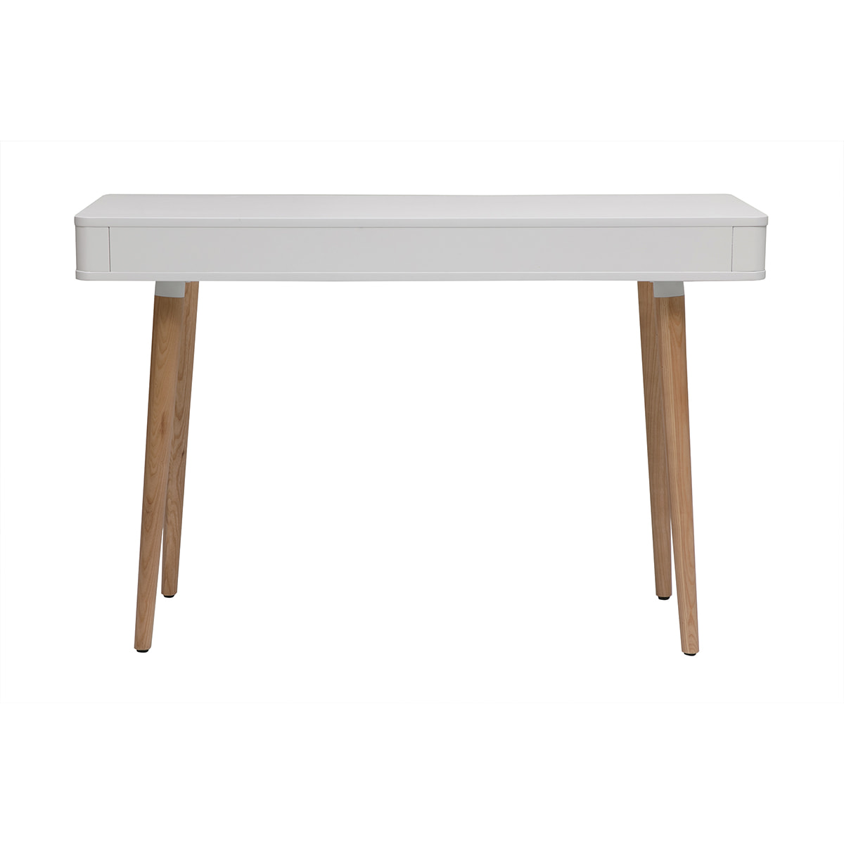 Bureau avec tiroir scandinave blanc et bois clair chêne L115 cm TOTEM