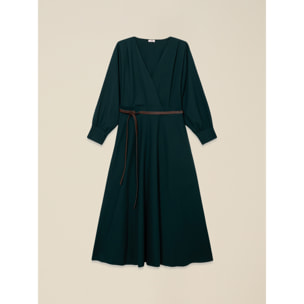 Oltre - Vestito flare con cintura - Verde