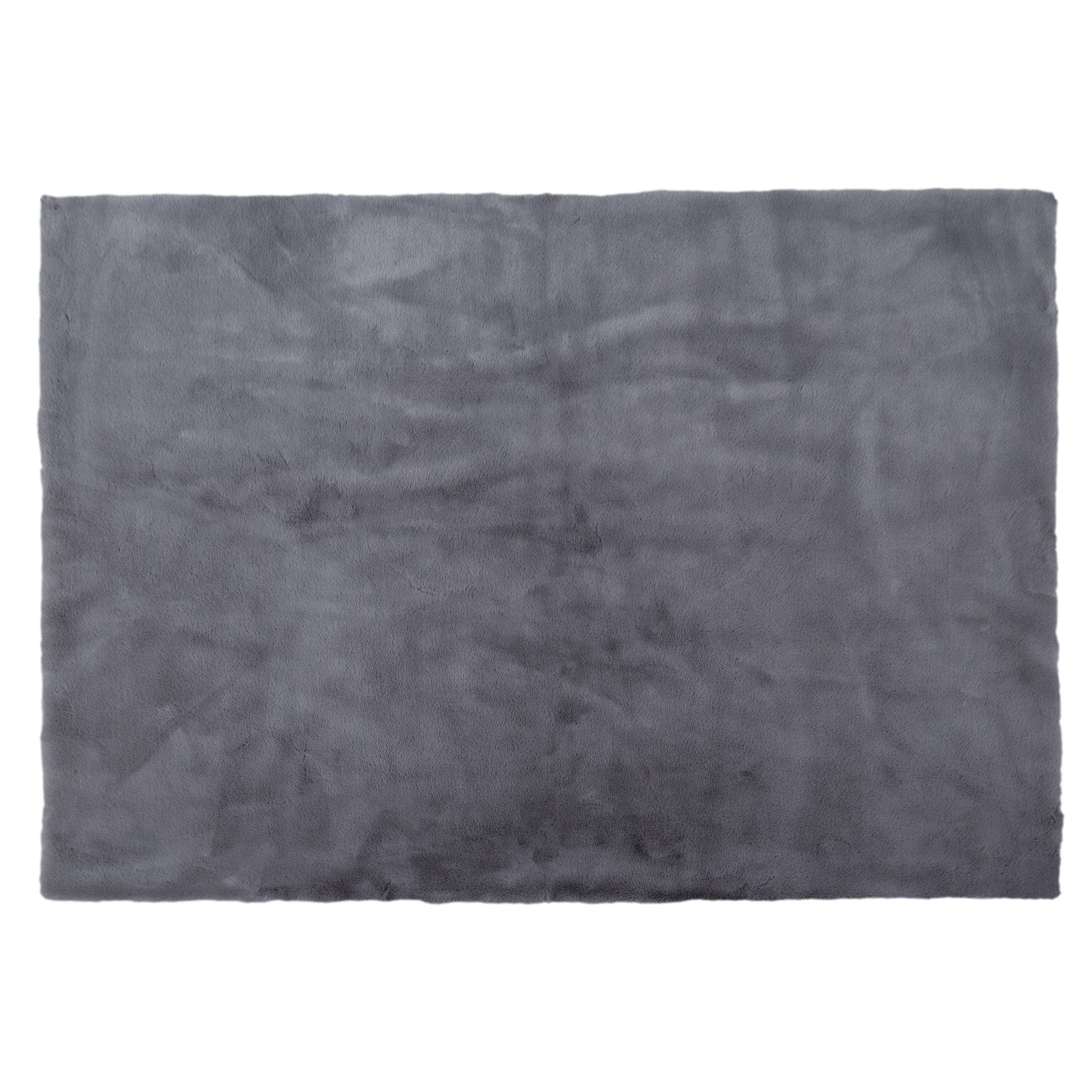 Tapis Imitation Fourrure Fin Gris 120x170cm