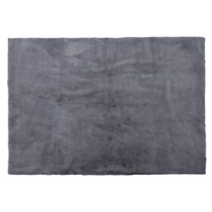 Tapis Imitation Fourrure Fin Gris 120x170cm