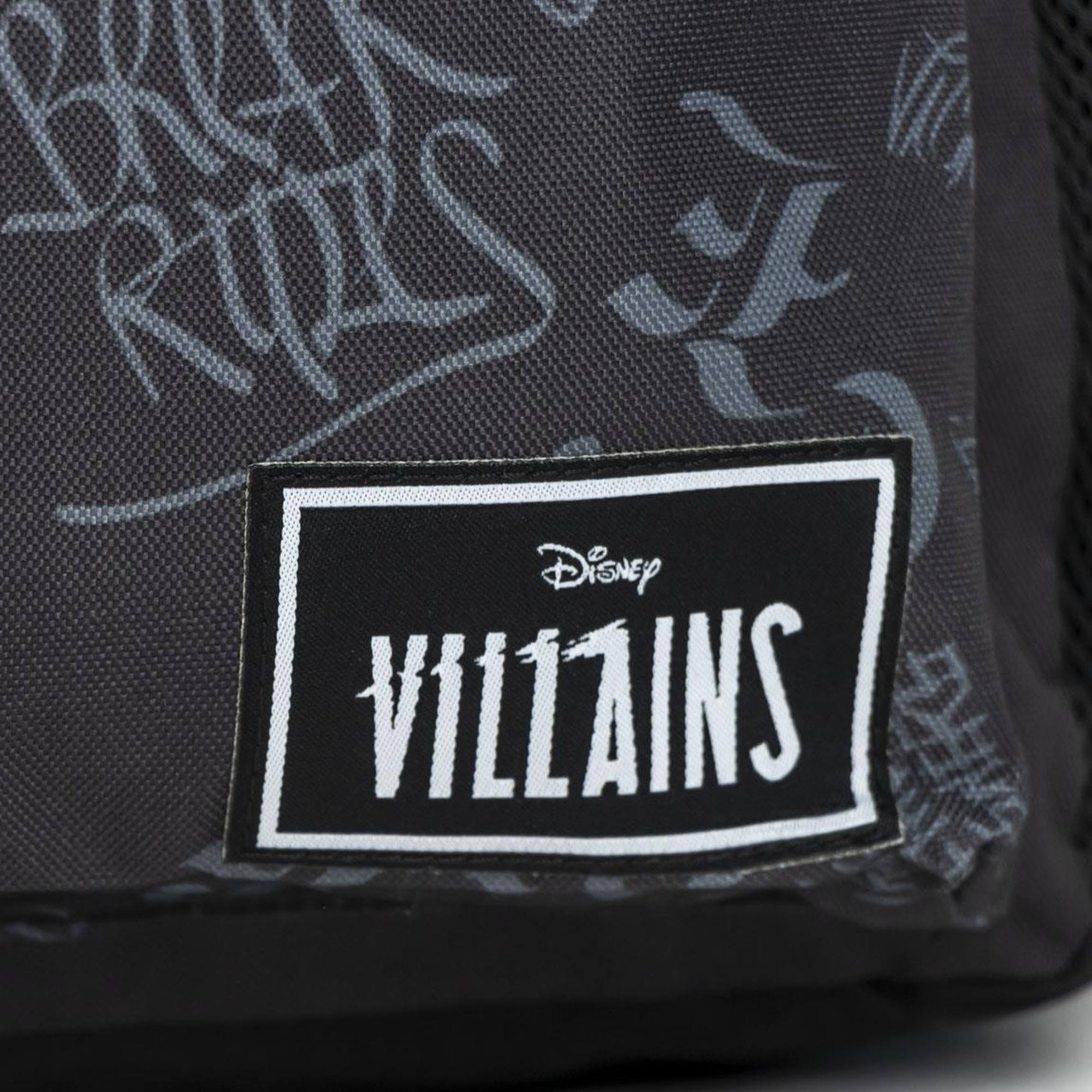 Mochila casual de villanas de disney - color negro - 32x12x42 cm - fabricada en poliéster - estampado con motivos de maléfica