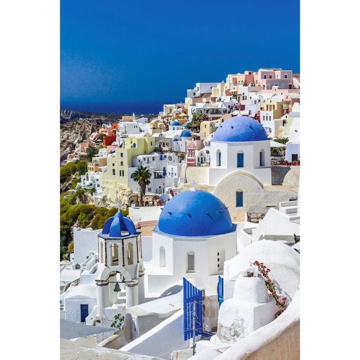 Tableau dôme bleu sur les cyclades Toile imprimée