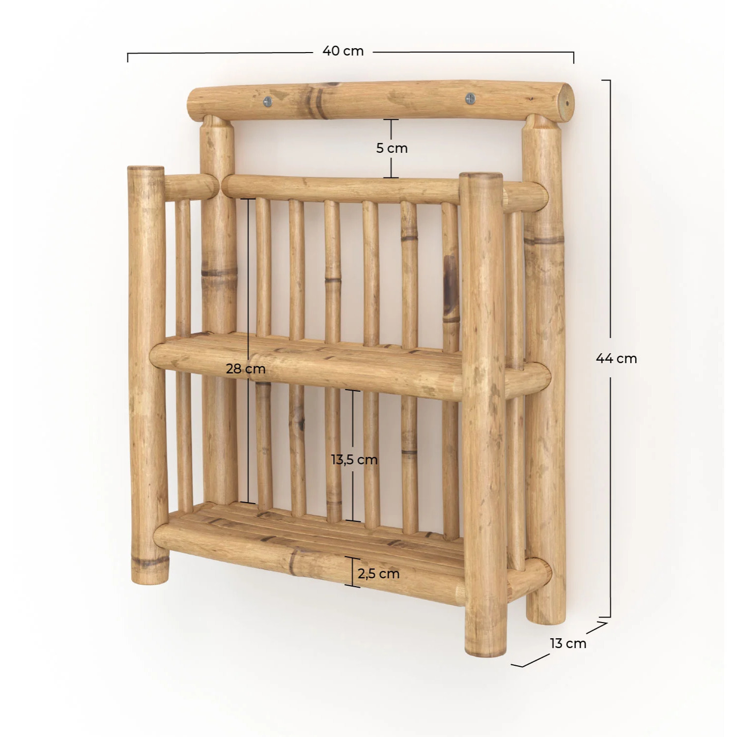 Petite étagère suspendue en bambou - Bami