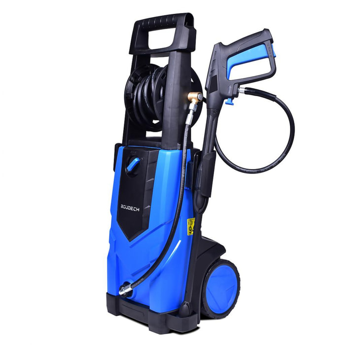 Idropulitrice elettrica 2500W Max 180Bar 500L/h con avvolgitubo ad alta pressione di 5MT, funzione detergente lava pavimenti.