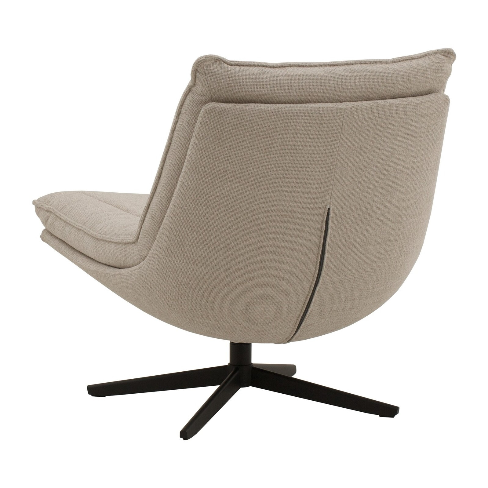 Poltrona girevole BRIKELL in tessuto beige e base in metallo nero