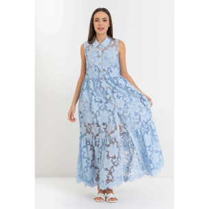 Kocca - Abito chemisier maxi in pizzo Donna