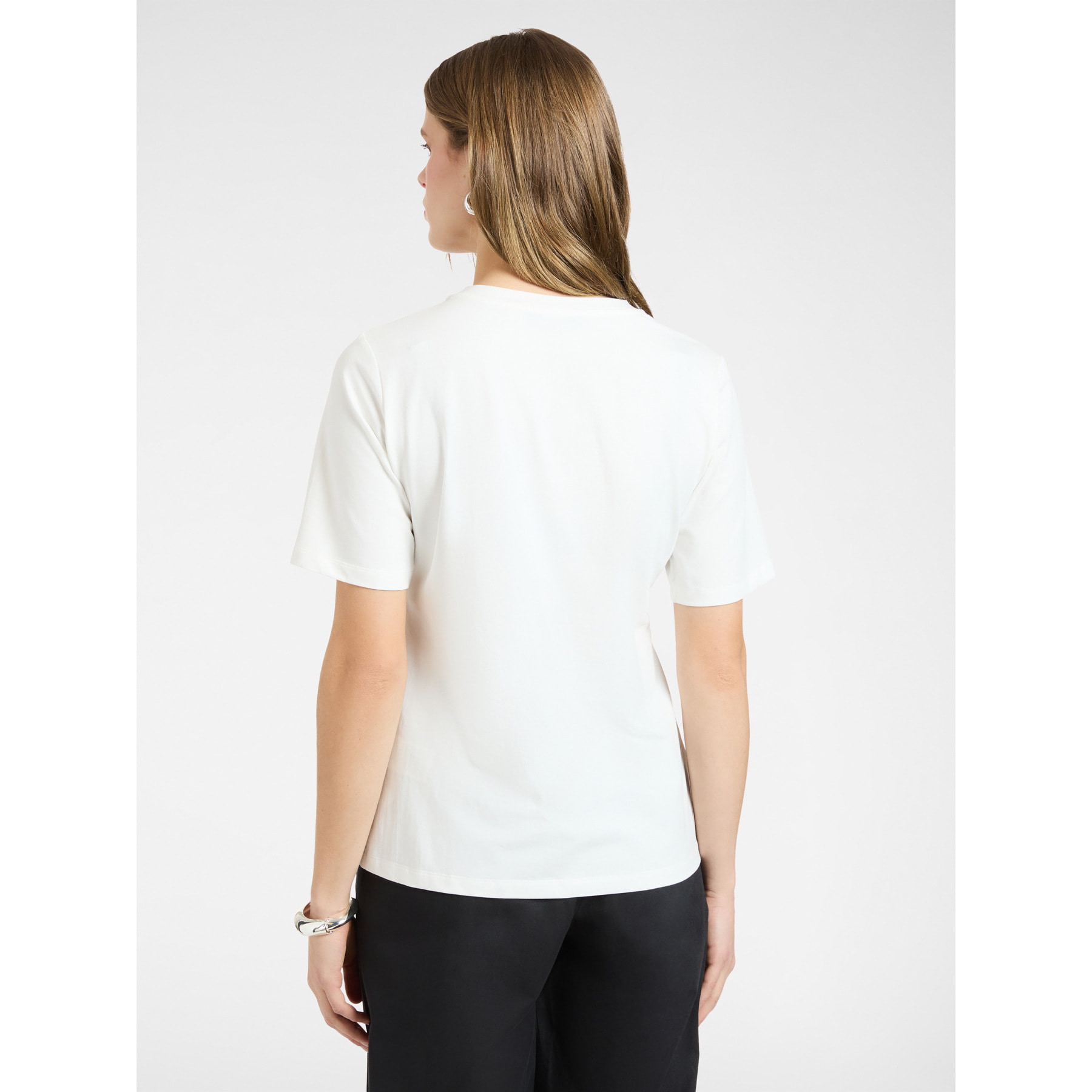 Elena Mirò - Camiseta con bordado floral - Blanco