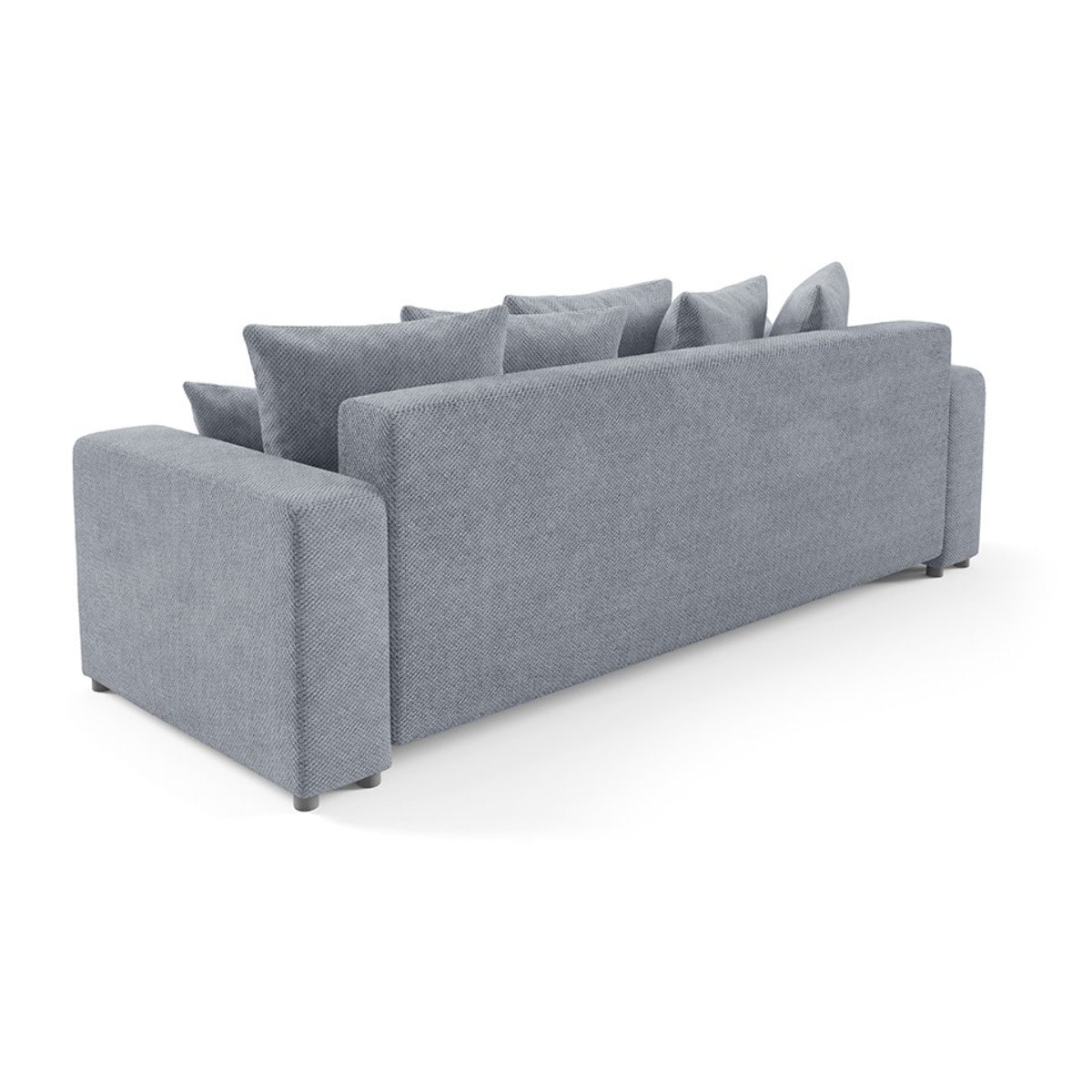 GLORIA - Canapé droit convertible 3 places en tissu gris foncé
