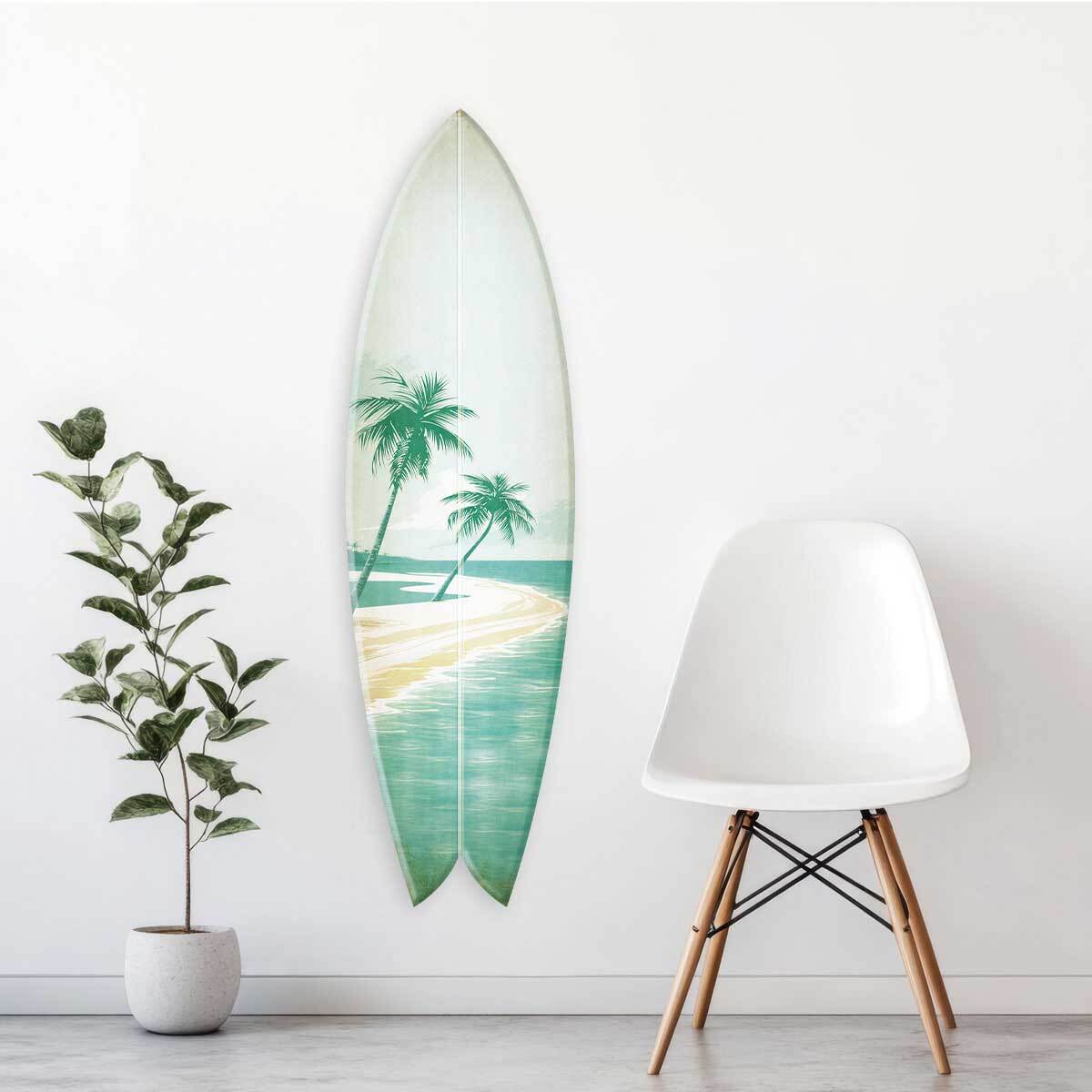 Planche de surf décorative Paradise cove Tableau alu Dibond