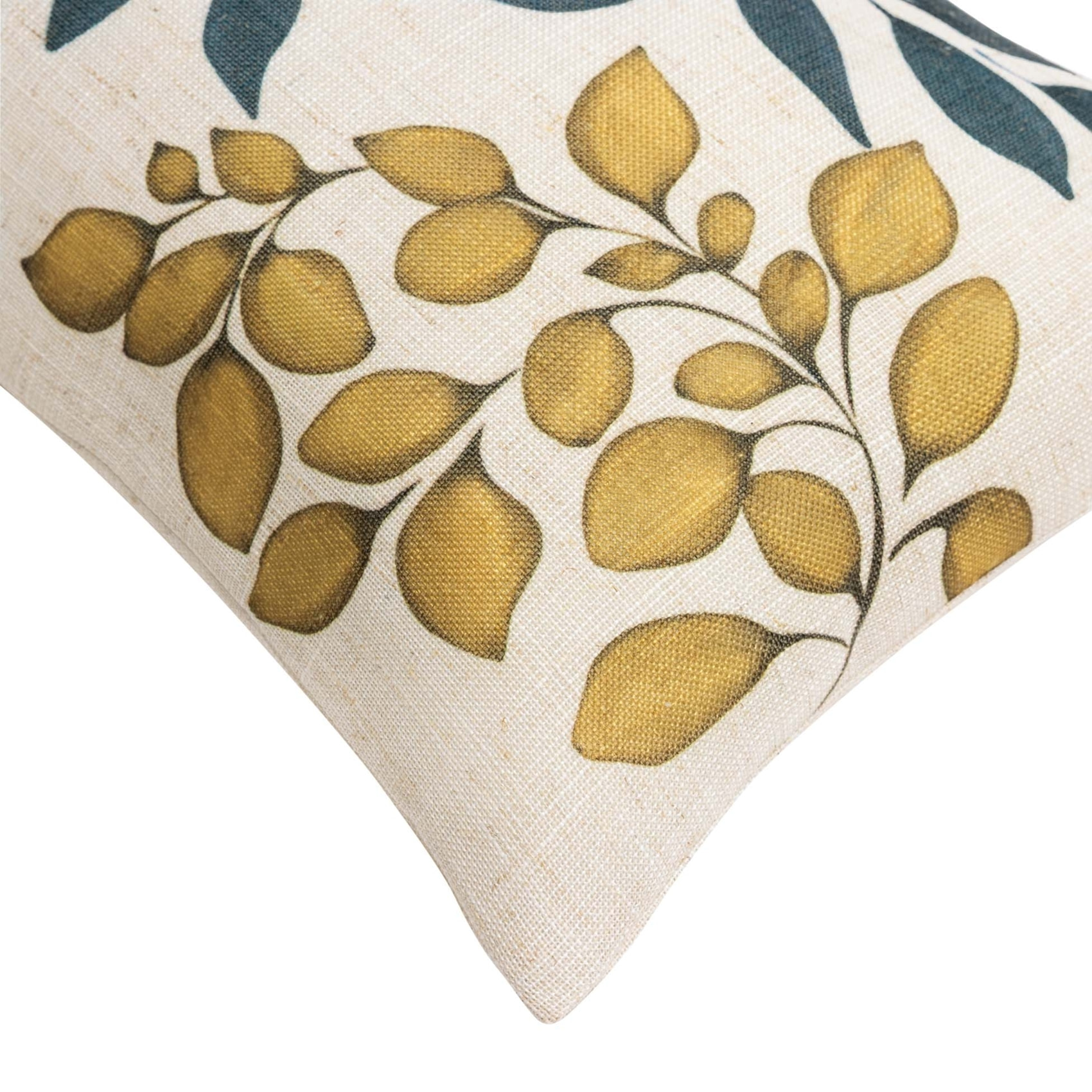 Coussin polylin imprimé feuillages - Naturel