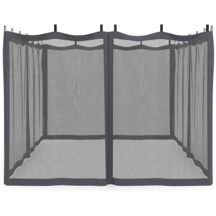 Moustiquaires pour pergola Marina 3x4m avec crochets de fixation - lot de 4