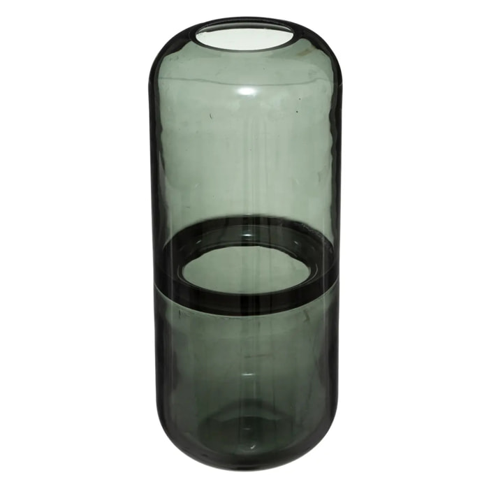 Vase bouteille "Line" - verre fumé H25 cm