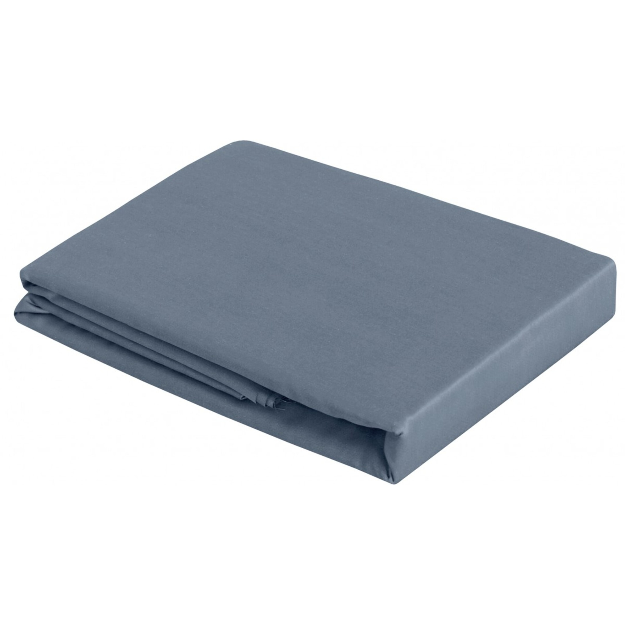 Drap plat satin de coton bleu