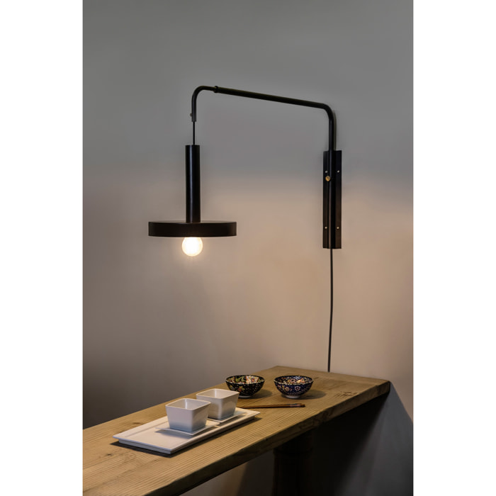 WHIZZ Lampe applique extensible noire et or satiné