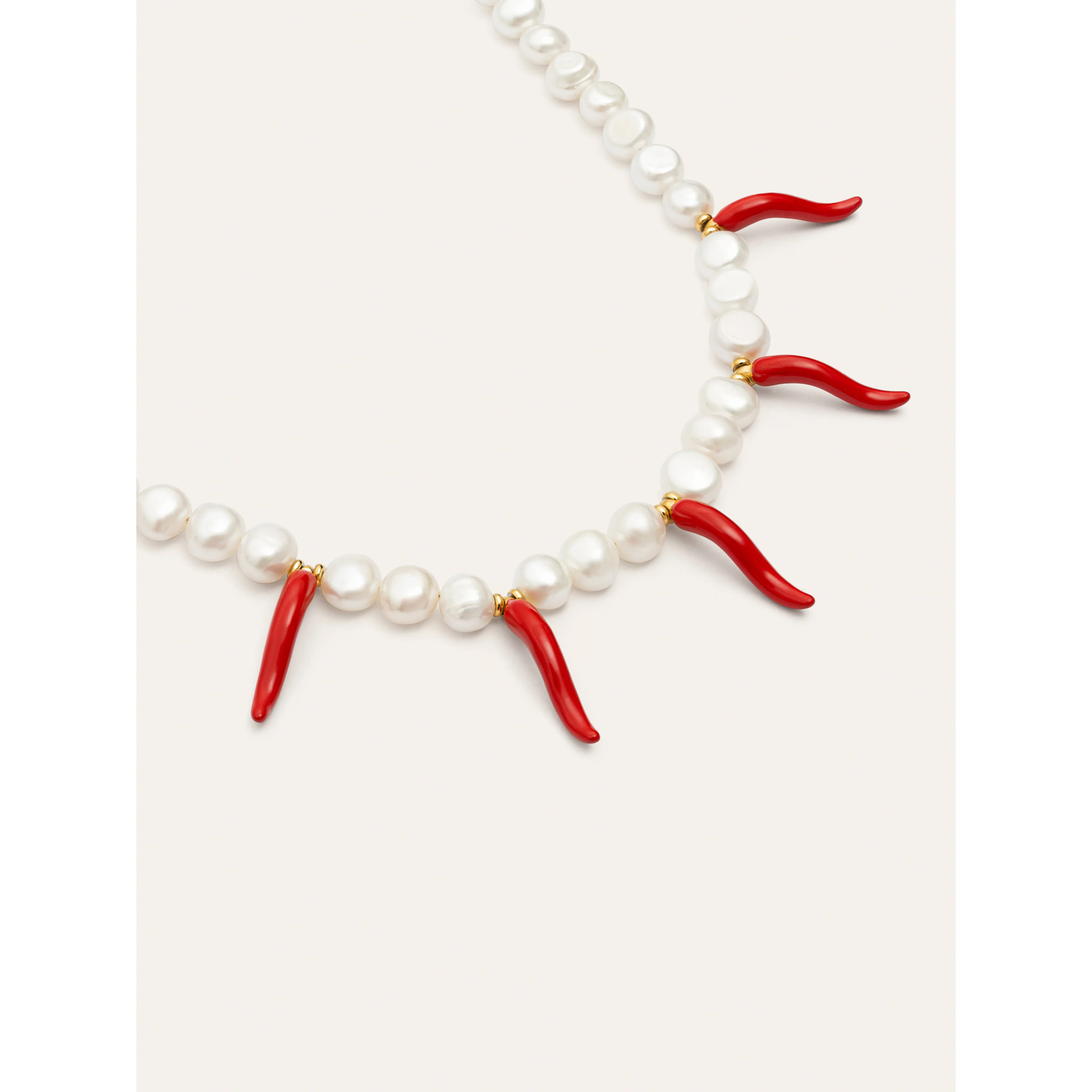 Collar Chili Pearl Acero Baño Oro