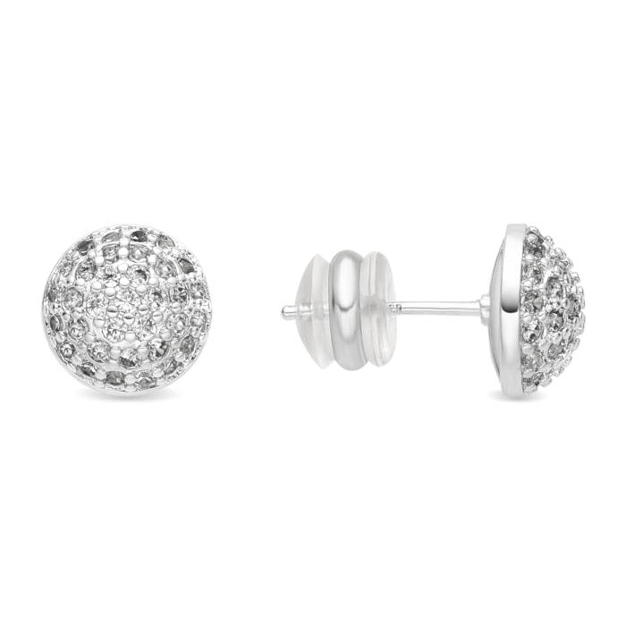 Pendientes acabado plata y Circonita Brillante