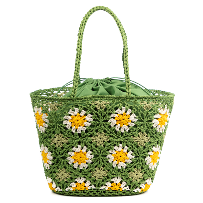 Basento Bolso de hombro Mujer. Fabricaco en algodón tejido artesanal a mano.