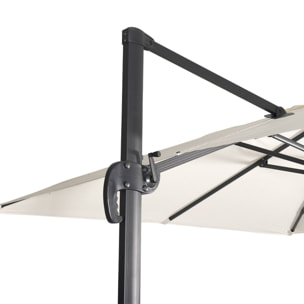 Parasol déporté rectangulaire 3x4m + dalles à lester 50x50cm WIMEREUX + DALLES