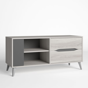 Mueble tv orly 1 puerta 2 cajones color shamal/gris