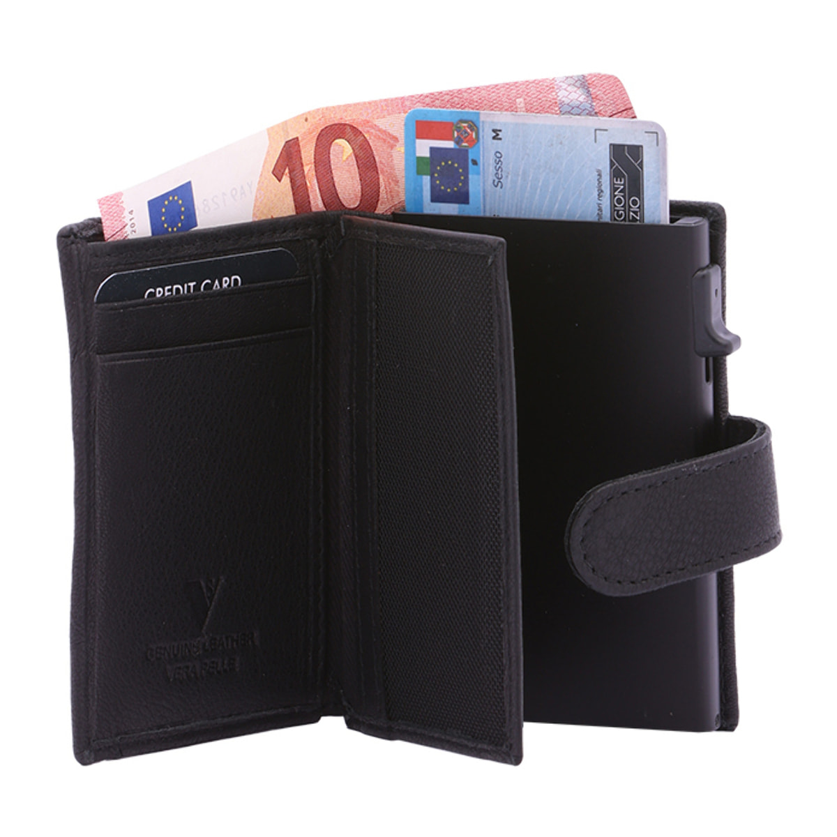 Portafoglio  da uomo In Vera pelle Made in Italy 7,5x10x2,5 cm