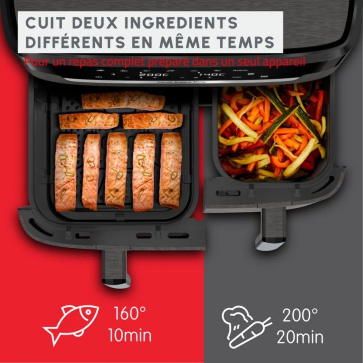 Friteuse sans huile MOULINEX Easy fry Dual XXL 11L EZ942HF0