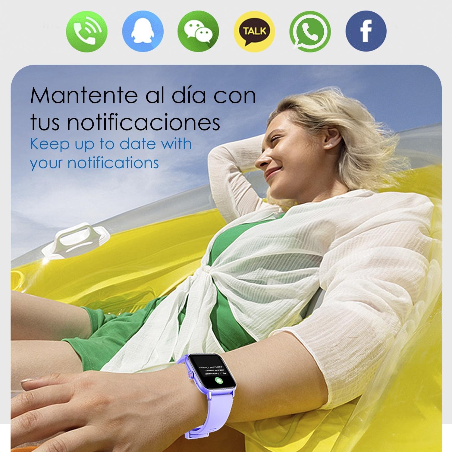 DAM Smartwatch QS13 con notifiche App, più di 100 modalità sportive, chiamate Bluetooth. Monitor del glucosio, della pressione sanguigna e dell'ossigeno.