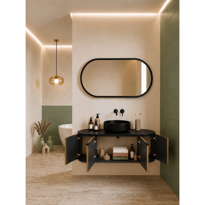 MOBILE DA BAGNO GLOBO 120 NOCE E NERO - 4 PEZZI