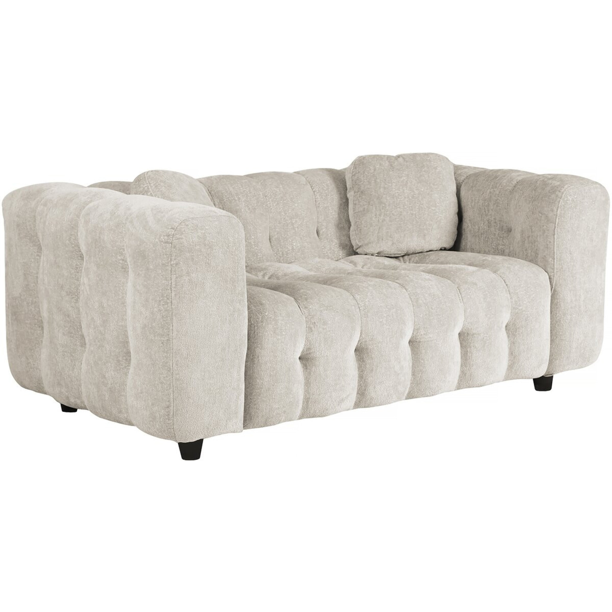 Canapé droit en tissu chenille "Vendome" - 2 places - Beige