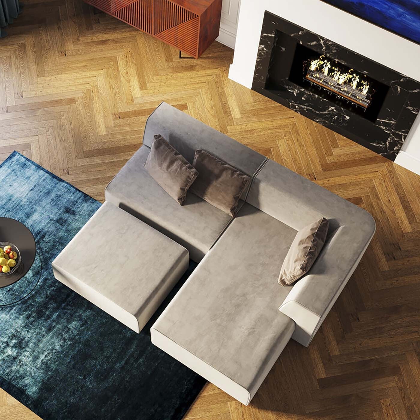 Méridienne d'angle canapé Infinity gris Kare Design