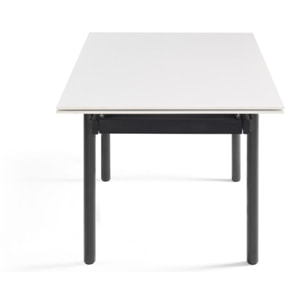 Table extensible céramique blanche 180/260 cm - 8 piètements - UNIK